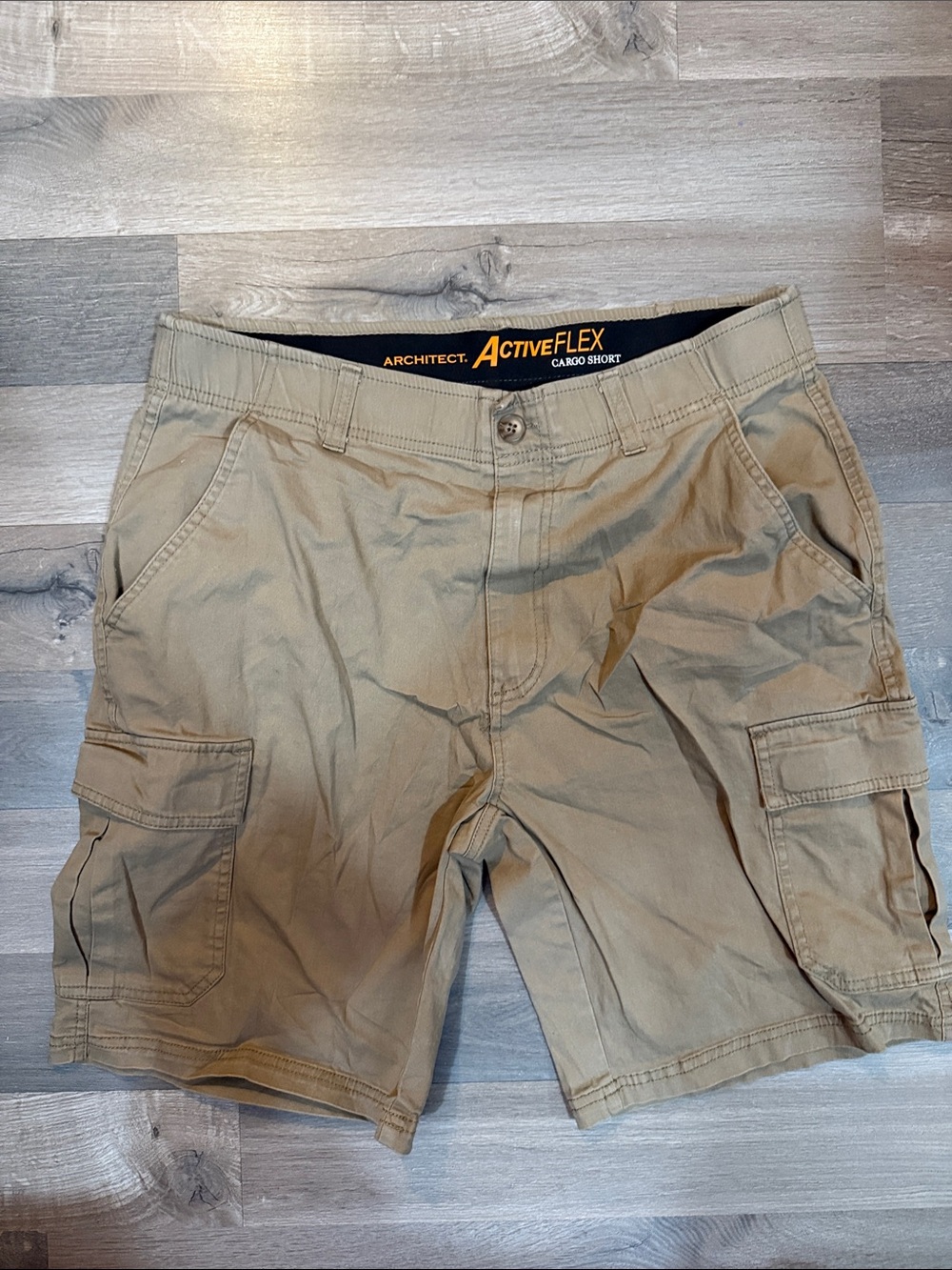 Architect ActiveFlex Tan Cargo Shorts for Men